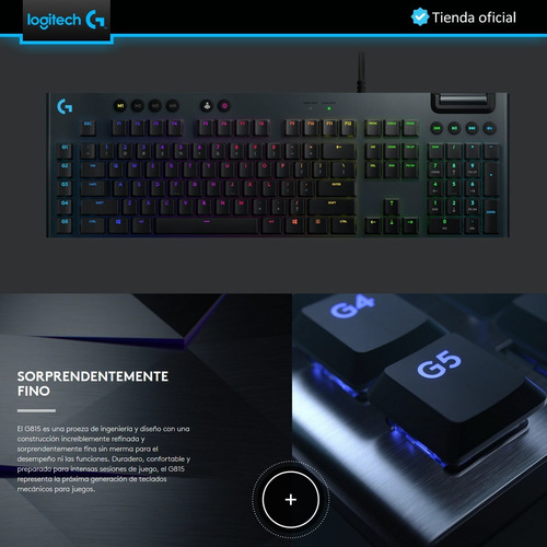 Logitech G815 Teclado Gamer Mecánico Ultrafino Rgb Lightsync