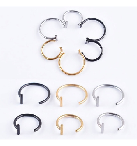 (gd-8) Conjunto De Pinos De Piercing Falsos: Orelha, Lábio,