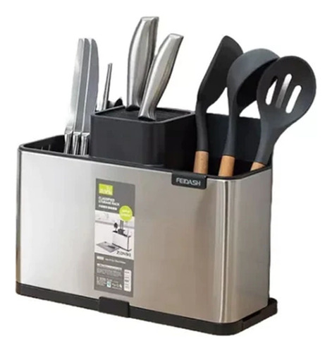 Organizador De Utensilio De Cocinas Th3800 Color Plateado