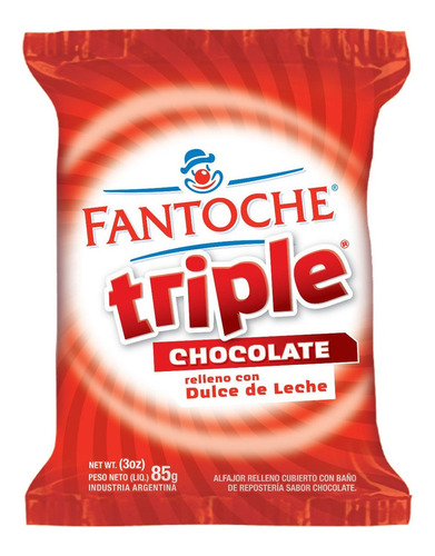 Alfajor Fantoche Triple Chocolate 12 Unidades