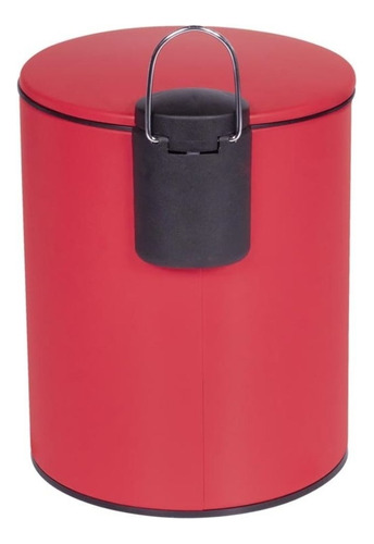 Lixeira Moderna Mor Vermelha Inox 5l Cozinha C/ Tampa Pedal