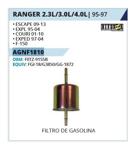 Imagen 3 de 5 de Filtro De Gasolina Explorer Ranger 95 96 97 Ford Pick Up F150 90 91 92 93 94 95 96 97