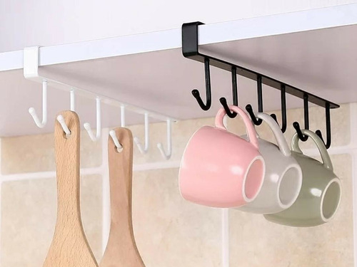 Perchero Barral Seis Ganchos Estante Cocina Placard