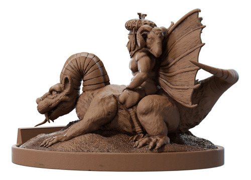 Estátua Imagem Asmodeus - Ars Goetia - Versão 3 Cor Cor Madeira