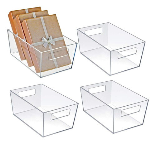 Azar Displays 556235 Medium Clear Plastic Organizer Storage 