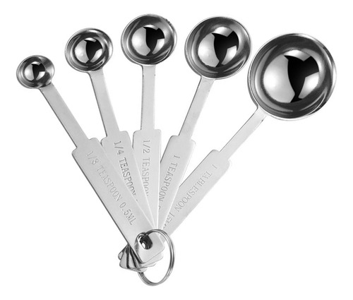 W Juego De Cucharas Medidoras De 5 Piezas, Acero Inoxidable