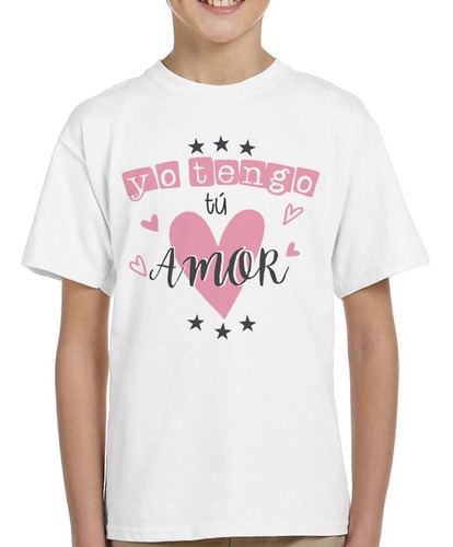 Remera De Niño Frase Yo Tengo Amor Corazon Estrella