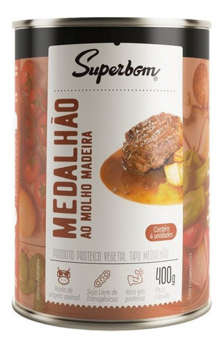 Imagem 1 de 1 de Medalhão Vegano Ao Molho Madeira 400g - Superbom