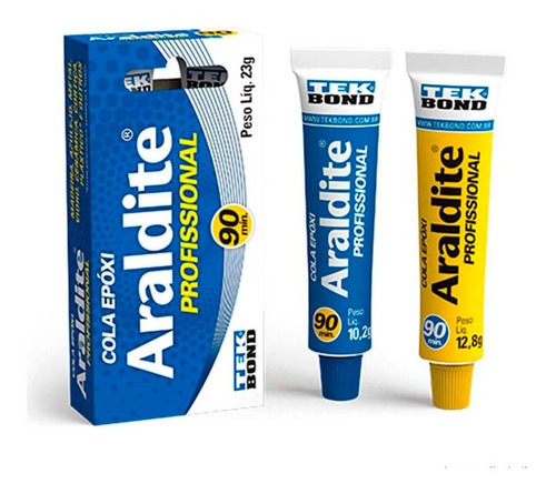 Imagem 1 de 3 de Cola Adesiva Araldite Profissional 23g Tek Bond Epóxi 90