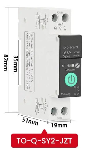 Kit 3 Disjuntor Medidor Zigbee 1-63a Ajustável Alexa Googleh