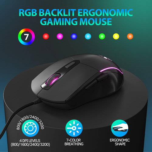 Conjunto De Teclado E Mouse Typewriter Mechanical Gaming Tai