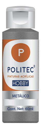 Pintura Acrílica Metálica Línea Hobby Politec Color Gris No 517