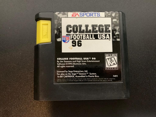 College Football Usa 96 Sega Genesis Cartucho