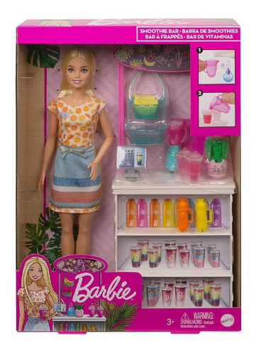 Barbie Muñeca Modelo Puesto De Jugos Tropicales
