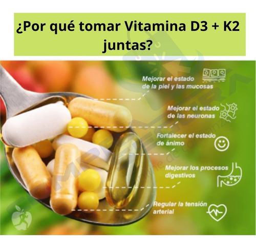 Imagen 3 de 6 de Vitamina D3 10.000ui + K2 Mk7 240 Cápsulas Pluri Pharma