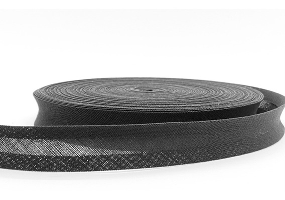negro, 15 mm cinta de bias cinta de algodón 20 mm de ancho en color negro Cinta de algodón a bies de 20 metros 