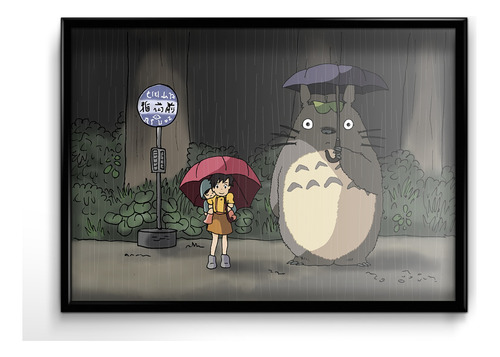 Cuadro Studio Ghibli M8 30 X 40 Marco + Lámina + Vidrio