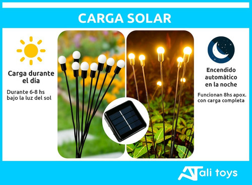 Luces Solares Led Jardin Exterior Ramo Bombillas Estaca X 2 Color Negro