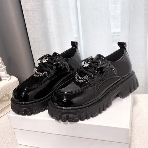 Zapatos Cadena Metal Lolita Para Mujer Calzado G tico Charol