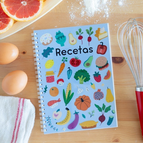 Cuaderno De Recetas Recetario Cocina Tapa Plástica Anillado
