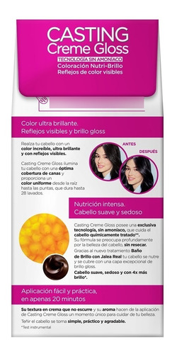 Coloración Casting Creme Gloss/ L'oréal, Negro Azulado (un.)