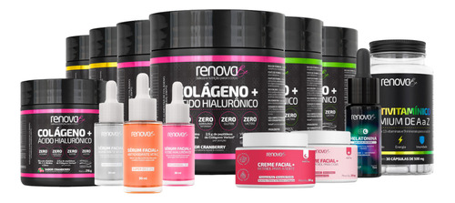 Kit 7 Potes Colágeno Renova Be + Kit Skin Care + Melatonina