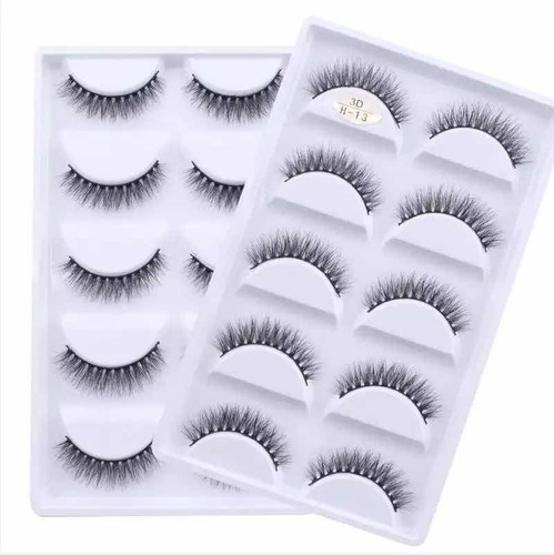 Cílios Postiços 3dh13 Estilo Mink Com 05 Pares