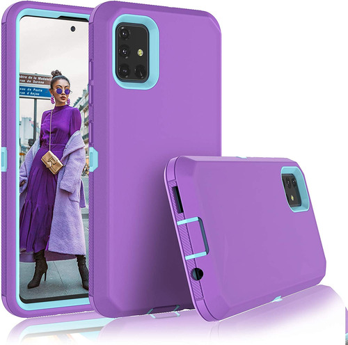 Funda Para Samsung Galaxy A71 4g - Violeta/verde