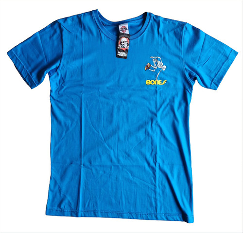 Remera Mangas Cortas Powell Peralta Skeleton Azul Original