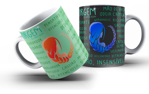 Caneca De Signos Lado Bom E Lado Ruim 325ml Cor Signo De Virgem