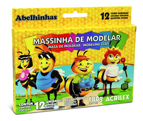 Plastilina Acrilex 12 Colores Surtidos