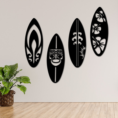 Imagen 4 de 10 de Cuadro Madera Moderno Calado Decorativo Mdf Tablas De Surf