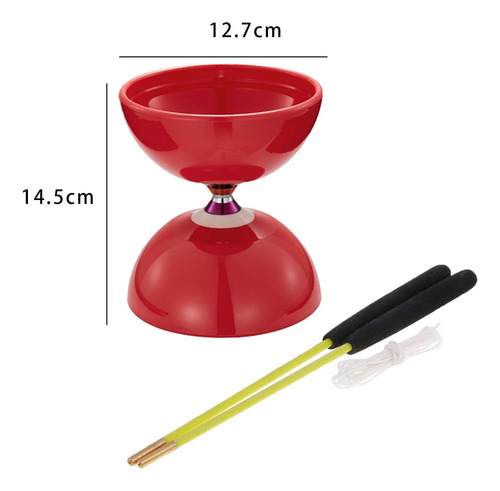 Juguete Diabolo Divertido Con Cuerda Con Varillas, Rojo