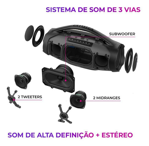 Caixa De Som Boombox Plus Aiwa Bbs01b 200w Bluetooth Bivolt