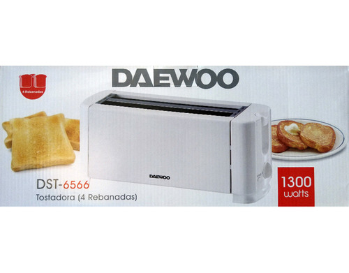 Tostadora Electrica Daewoo Dst6566 1300w Hasta 4 Panes