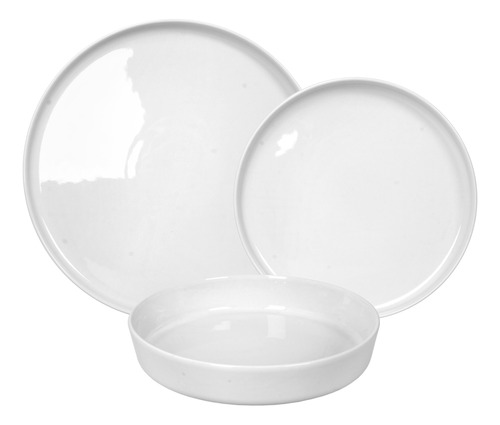 Vajilla Blanca Set X 12 Platos Playo Postre Bowl Porcelana 