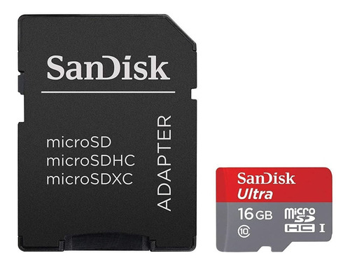 Tarjeta De Memoria Micro Sdhc Sandisk Ultra 16gb + Adapta...