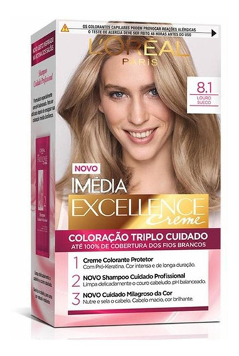 Tintura Imédia Excellence L`oréal Paris 8.1 Louro Sueco