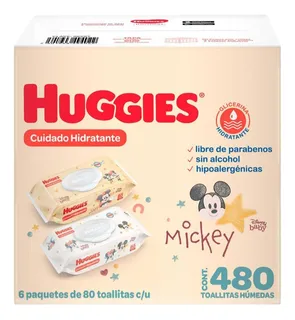 480 Toallas Húmedas Huggies Cuidado Hidratante