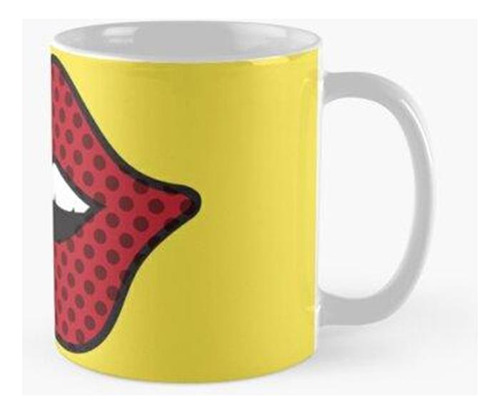 Taza Comic Retro Divertidos Labios Rojos Calidad Premium