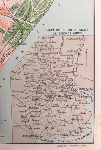 Mapa Color Original Buenos Aires 1912 Ferrocarriles Plano (Usado)
