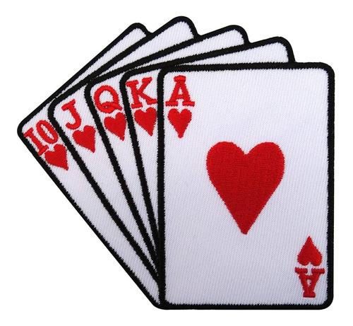 Parche Aplique Bordado Poker Cartas Casino Escalera Corazon