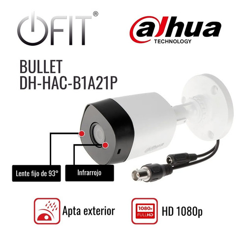 Imagen 2 de 6 de Kit Seguridad Dahua Full Hd Dvr 8ch + 4 Camaras + 1tb Cuotas