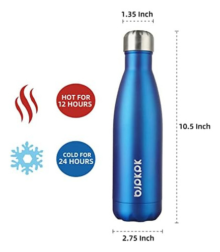 Termo De Acero Inoxidable (17 Oz) Botella De Agua Aislada, T
