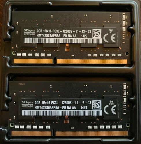 2x2gb Memoria Ram Macbook Ddr3 2gb 1333mhz 1.35v / 1.5v