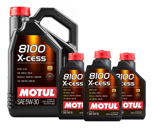 Aceite Sintético 5w30 Para Auto Motul 8100 X-cess Kit 8lts