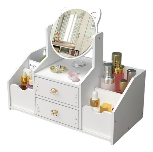 Lindo Organizador De Maquillaje Multifuncional Con Espejo