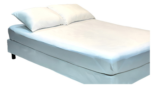 Sabanas Ajustables Lisas 2 1/2 Plazas 190x240cm Premium Color Blanco Diseño De La Tela Liso