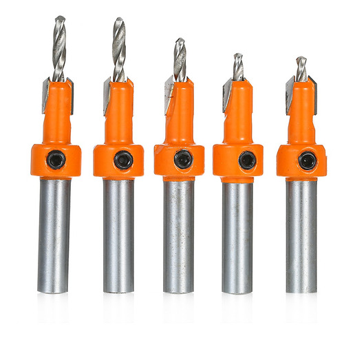 5pcs Tornillos De Avellanado Brocas Para Trabajar La Madera