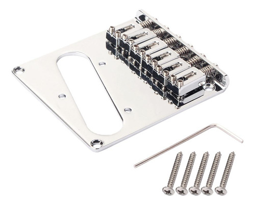 Chrome 6 Saddle Bridge Para Caster Electric Guitar